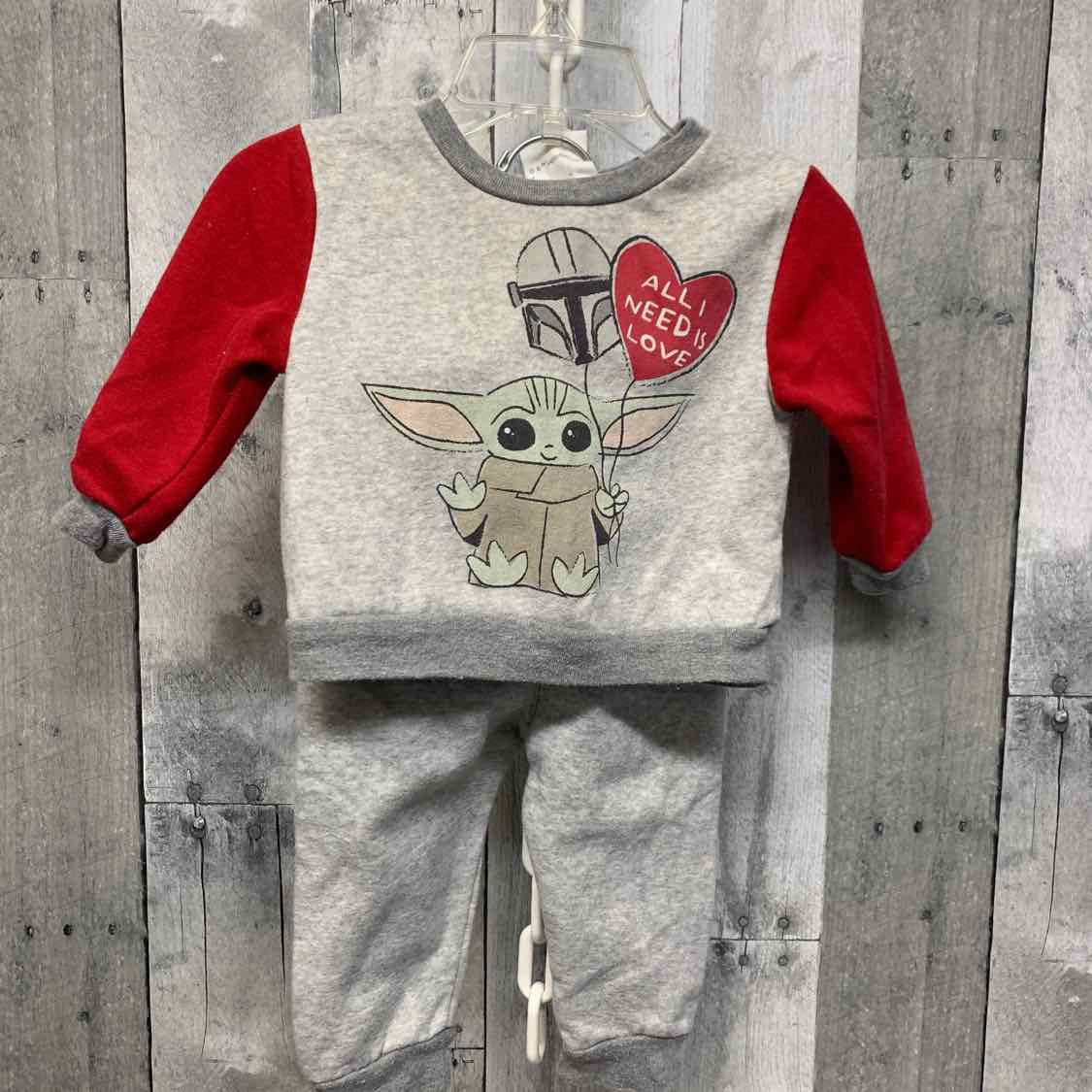 Size 6-9 Months Gray/Red Star Wars Sweats - 2pc