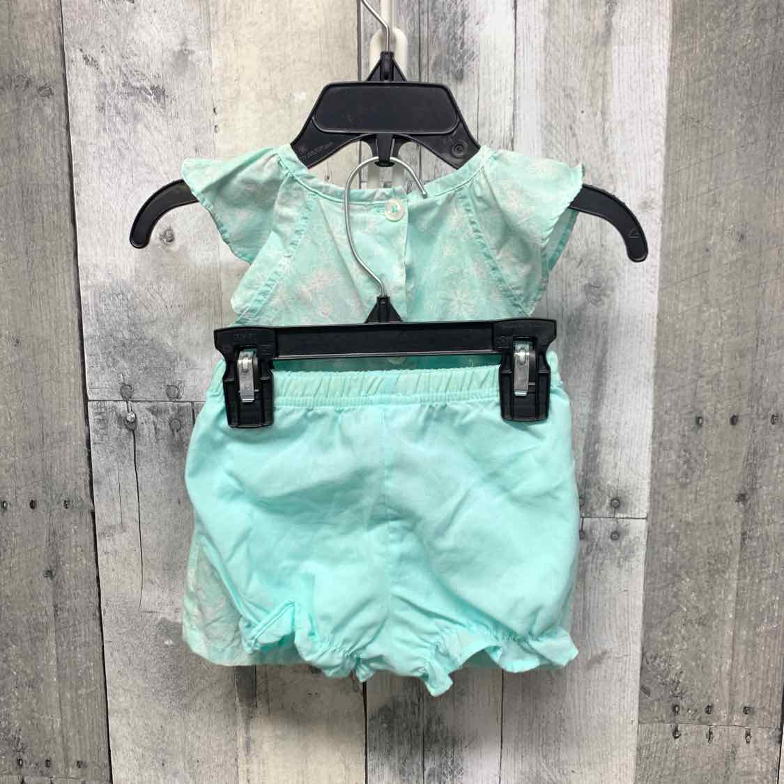 Size 3-6 Months Blue Floral Print Penelope Mack 2pc Dress