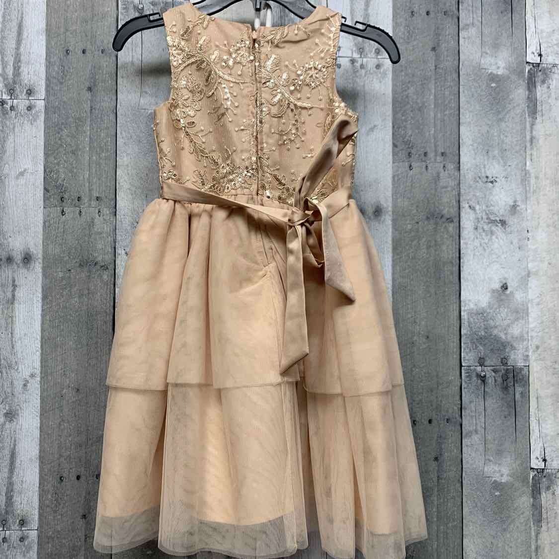 Size 6 Tan/Gold Biscotti Dress - Party