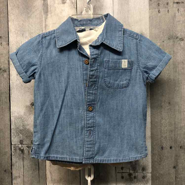 Size 6 Months Denim/White Carter's Shirt/Shorts
