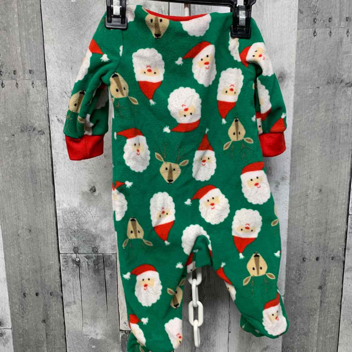 Size 3 Months Green/Red Carter's Footy PJs