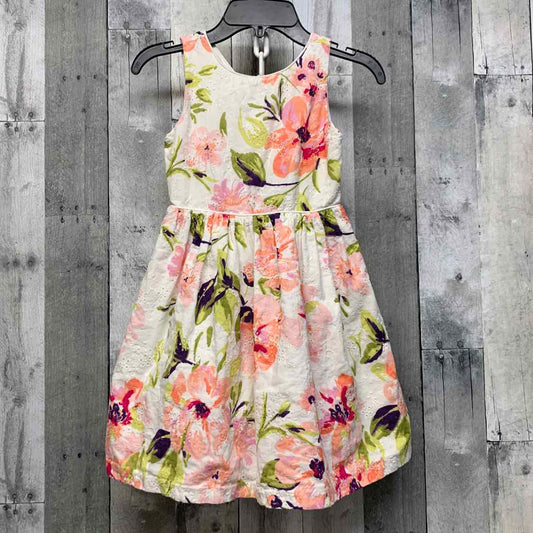 Size 6 White Floral Print Gymboree Dress
