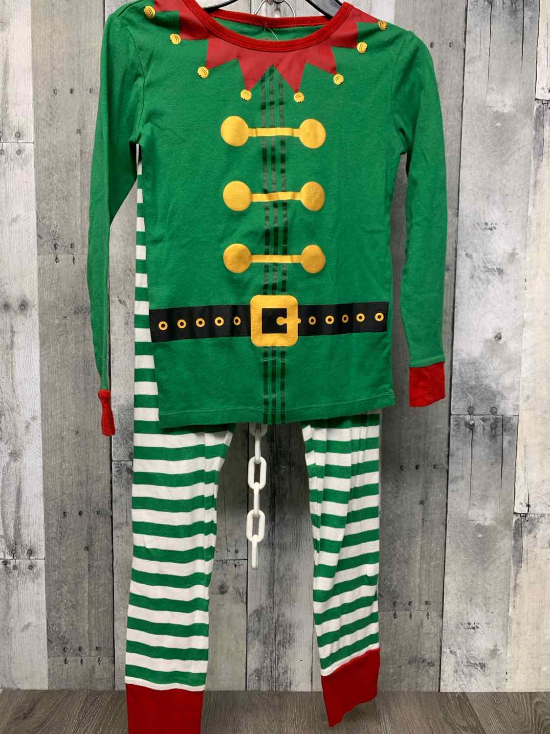 Size 10 Green Striped Holiday Brands 2pc PJs