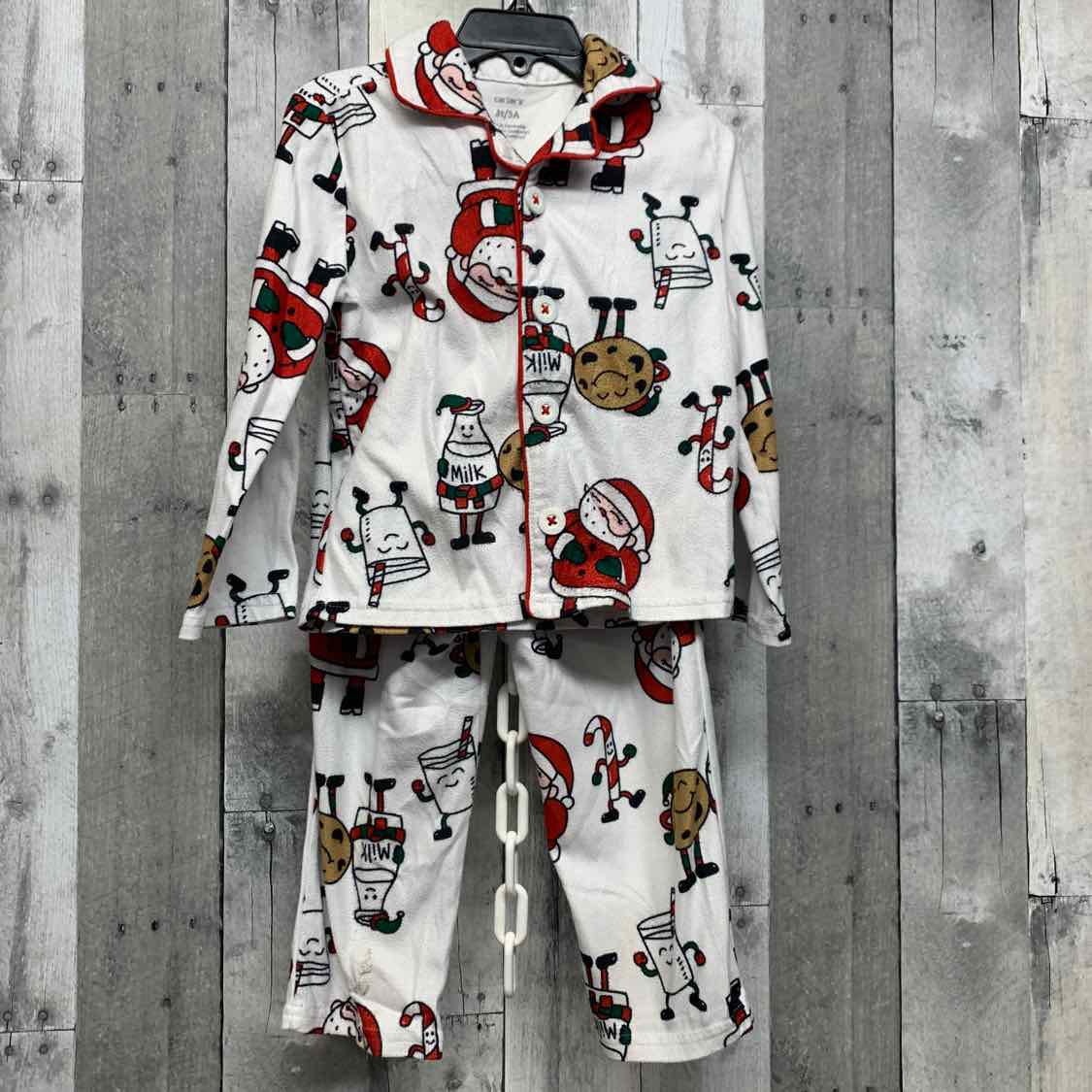 Size 3T White Print Carter's 2pc PJs