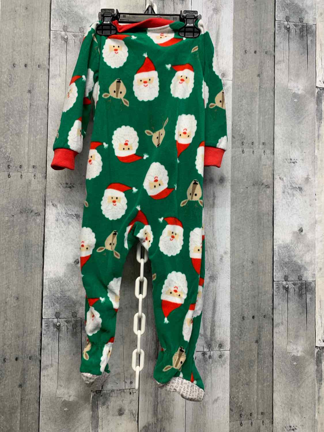 Size 18 Months Green Print Carter's Footy PJs