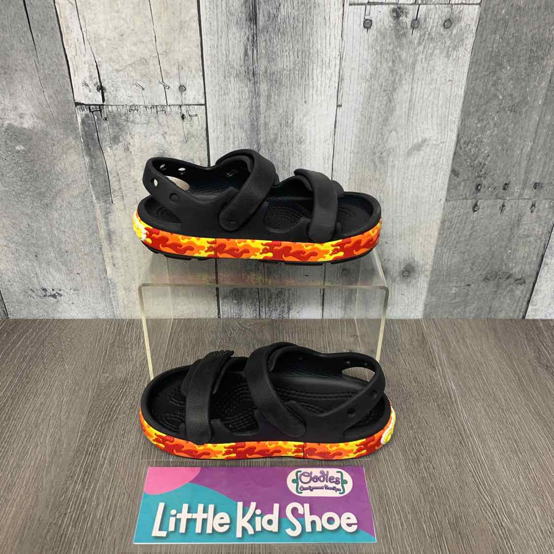 Size 10 Black/Red Crocs Sandals