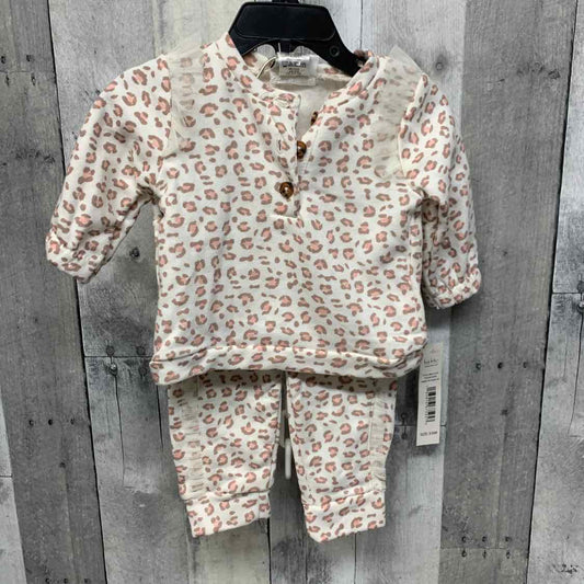 Size 3-6 Months Ivory/Pink Nicole Miller Shirt/Pants