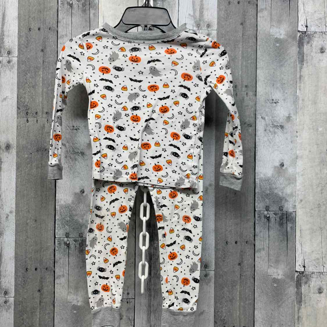 Size 5 White Print Holiday Brands 2pc PJs