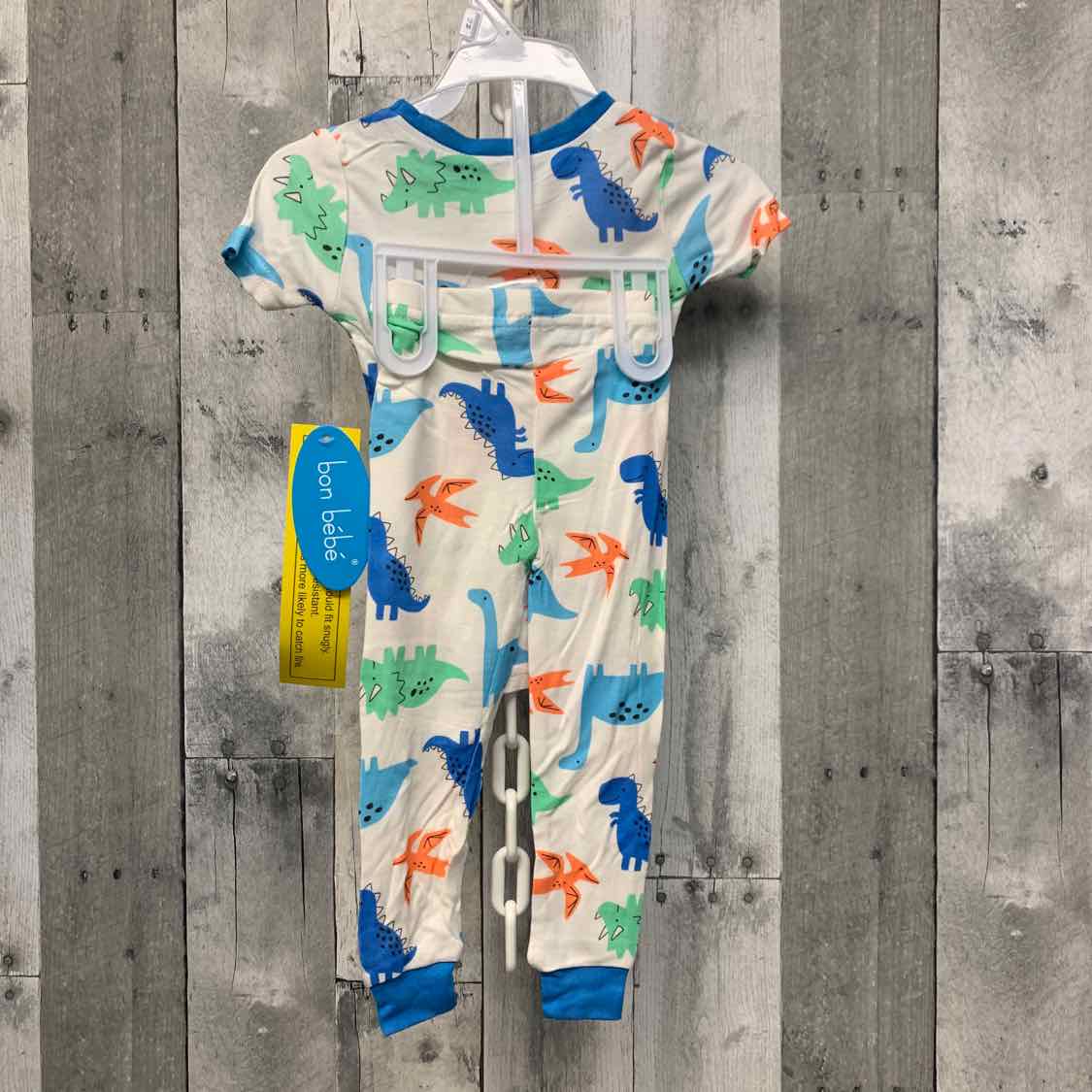 Size 12 Months White/Blue Bon Bebe 2pc PJs - OodlesCB