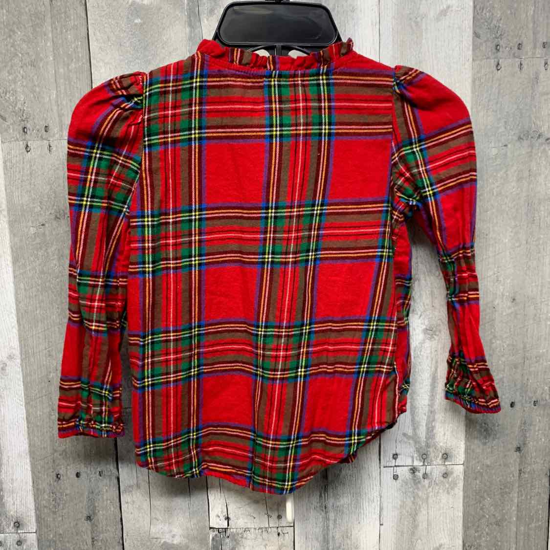 Size 4T Red/Green Wonder Nation LS Button Up