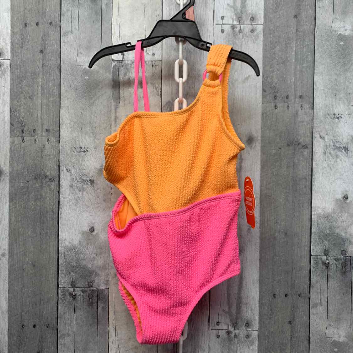 Size 7/8 Orange/Pink Wonder Nation Swim Suit - 1pc