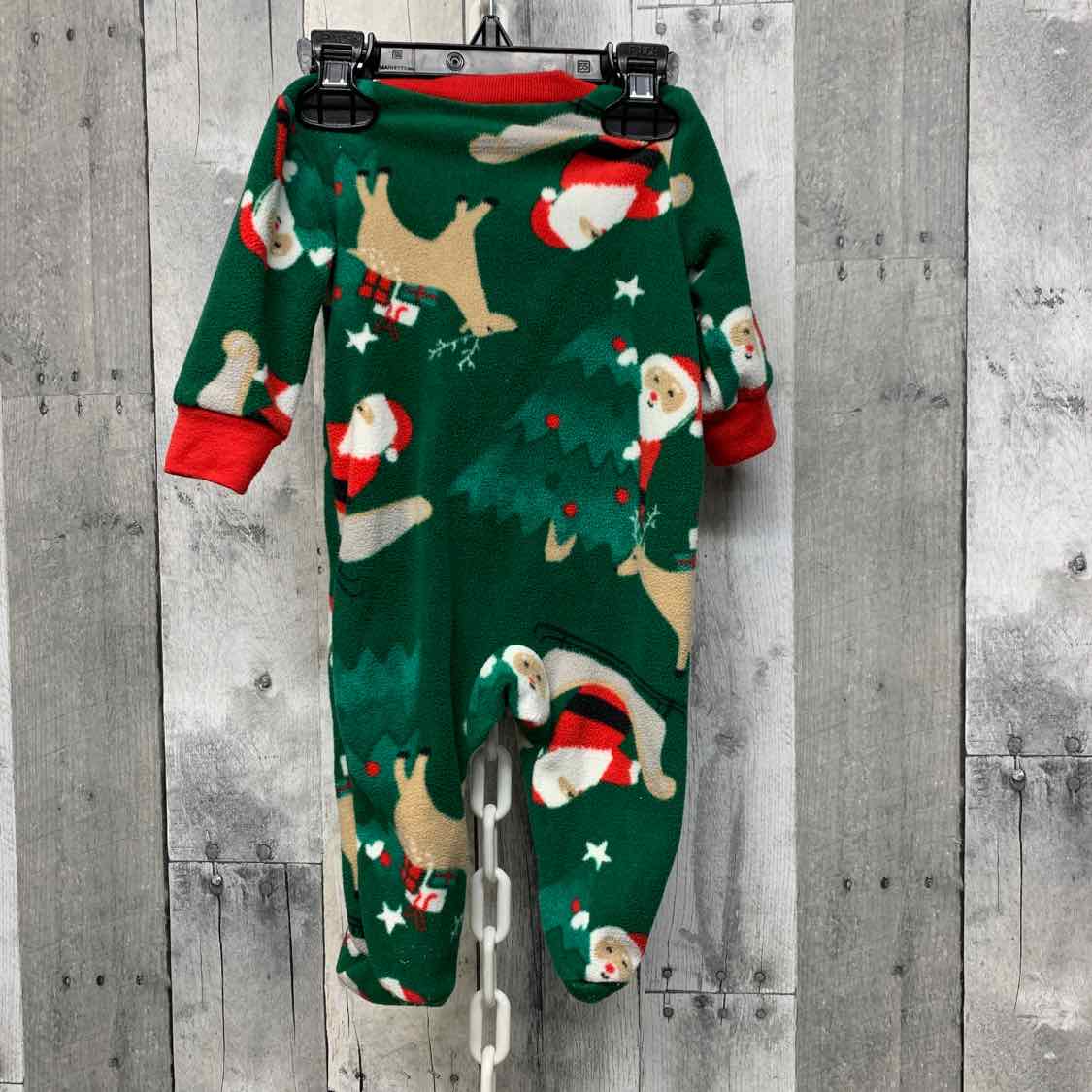 Size 3 Months Green Print Carter's Footy PJs