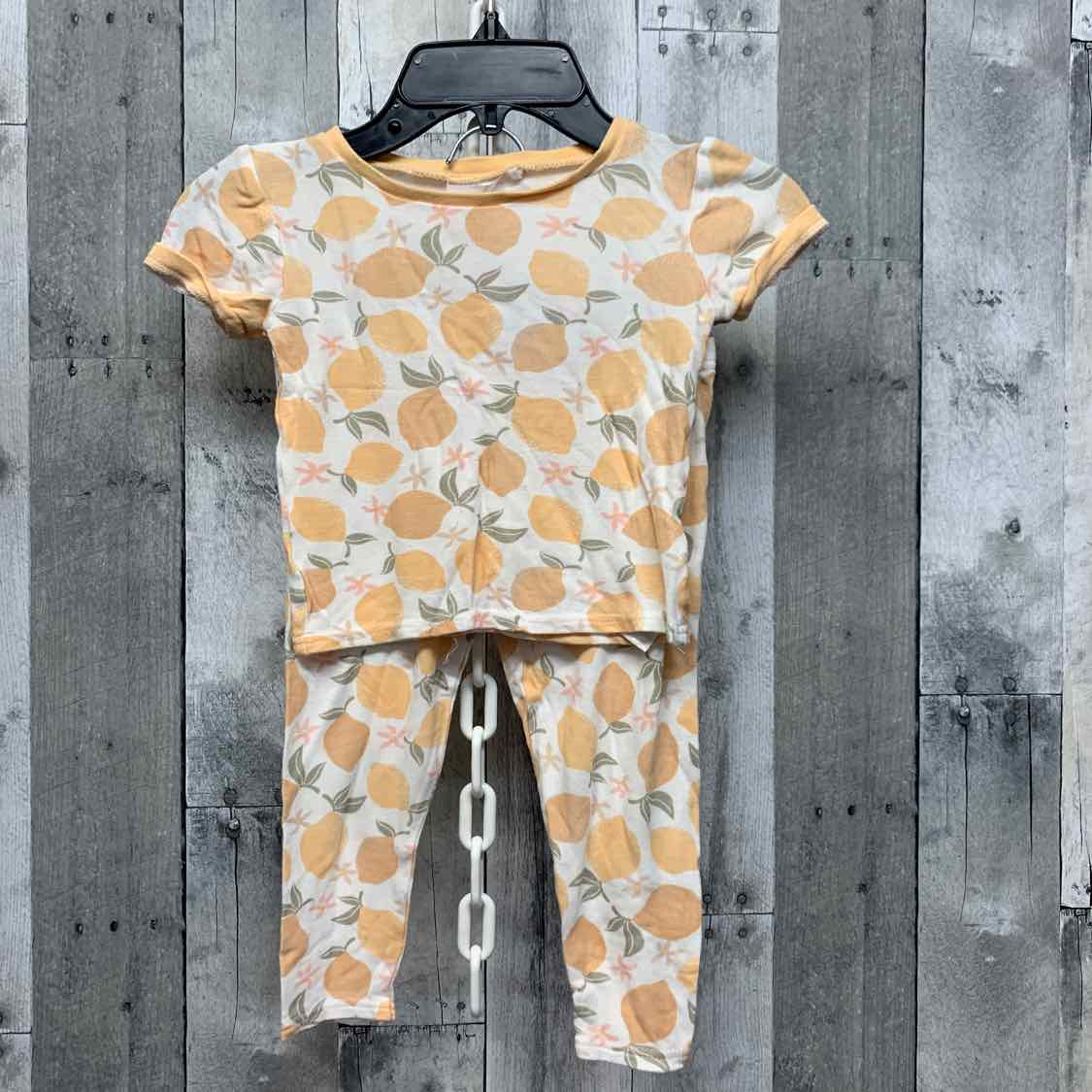 Size 4T Peach/White Bamboo 2pc PJs