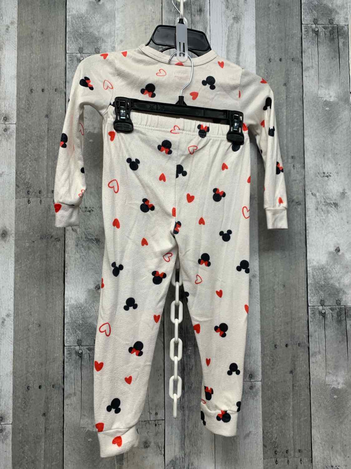 Size 5T White/Red Disney 2pc PJs