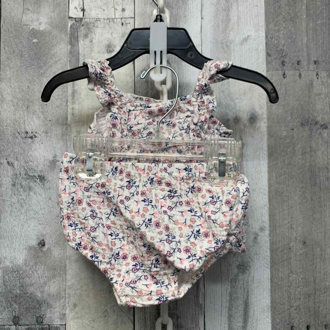 Size 3/6 White Floral Print B Brand Dress - Knit