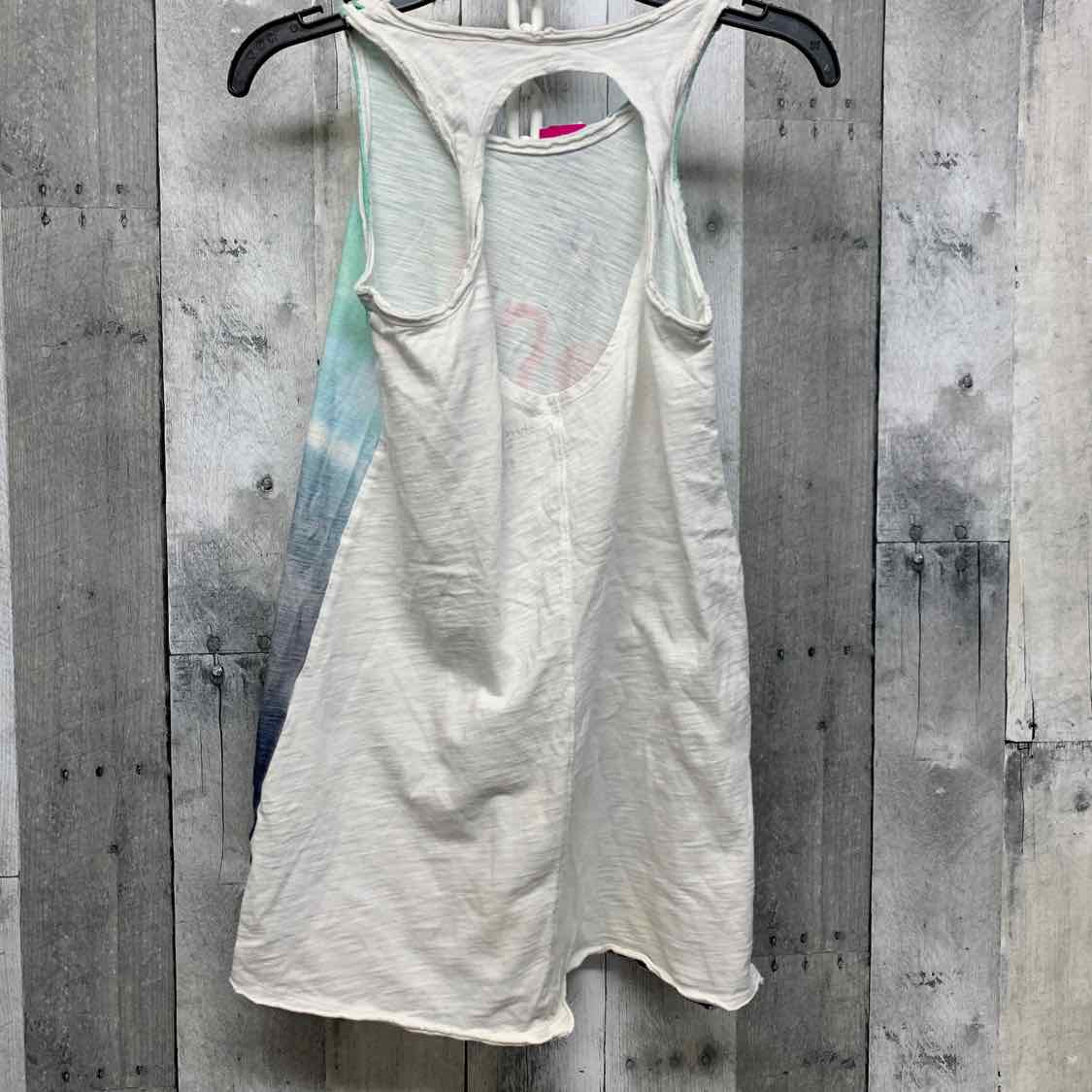 Size 9/10 White Graphic Abercrombie Tank Top