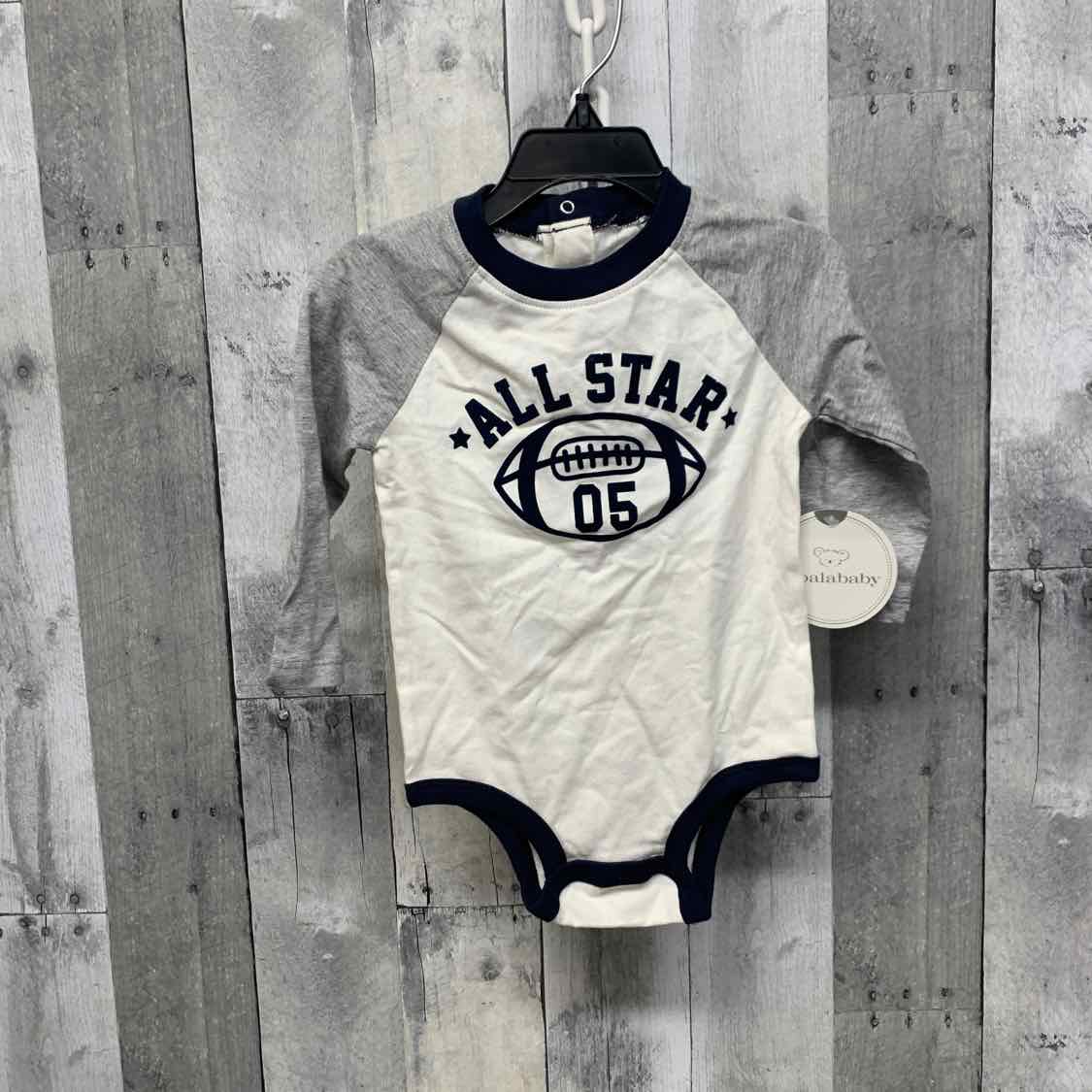 Size 12-18 Months White/Navy Koala Baby/Kids Bodysuit