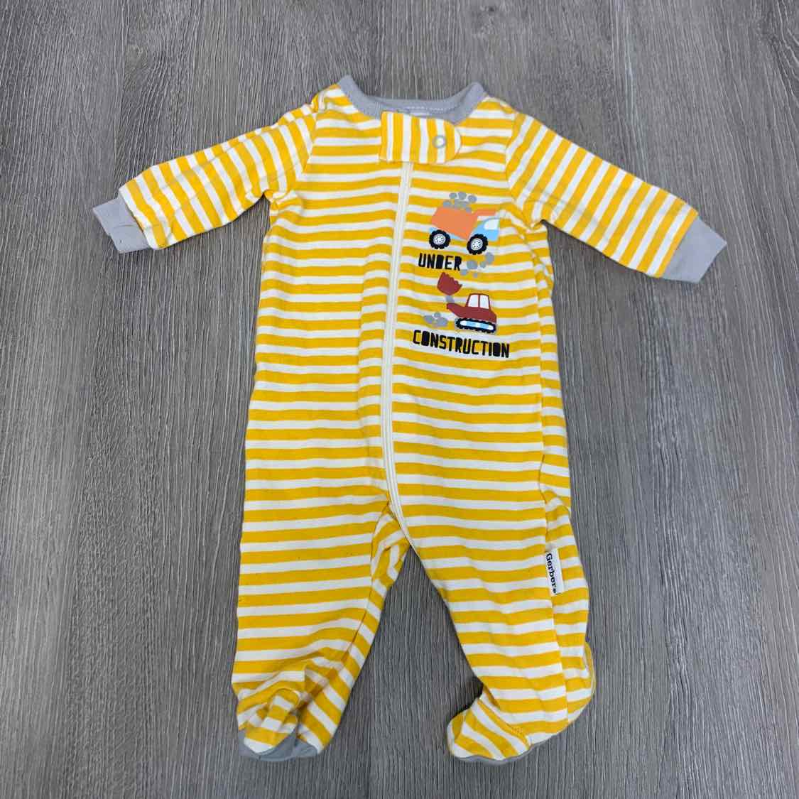Size Preemie Yellow Striped Gerber Footy PJs