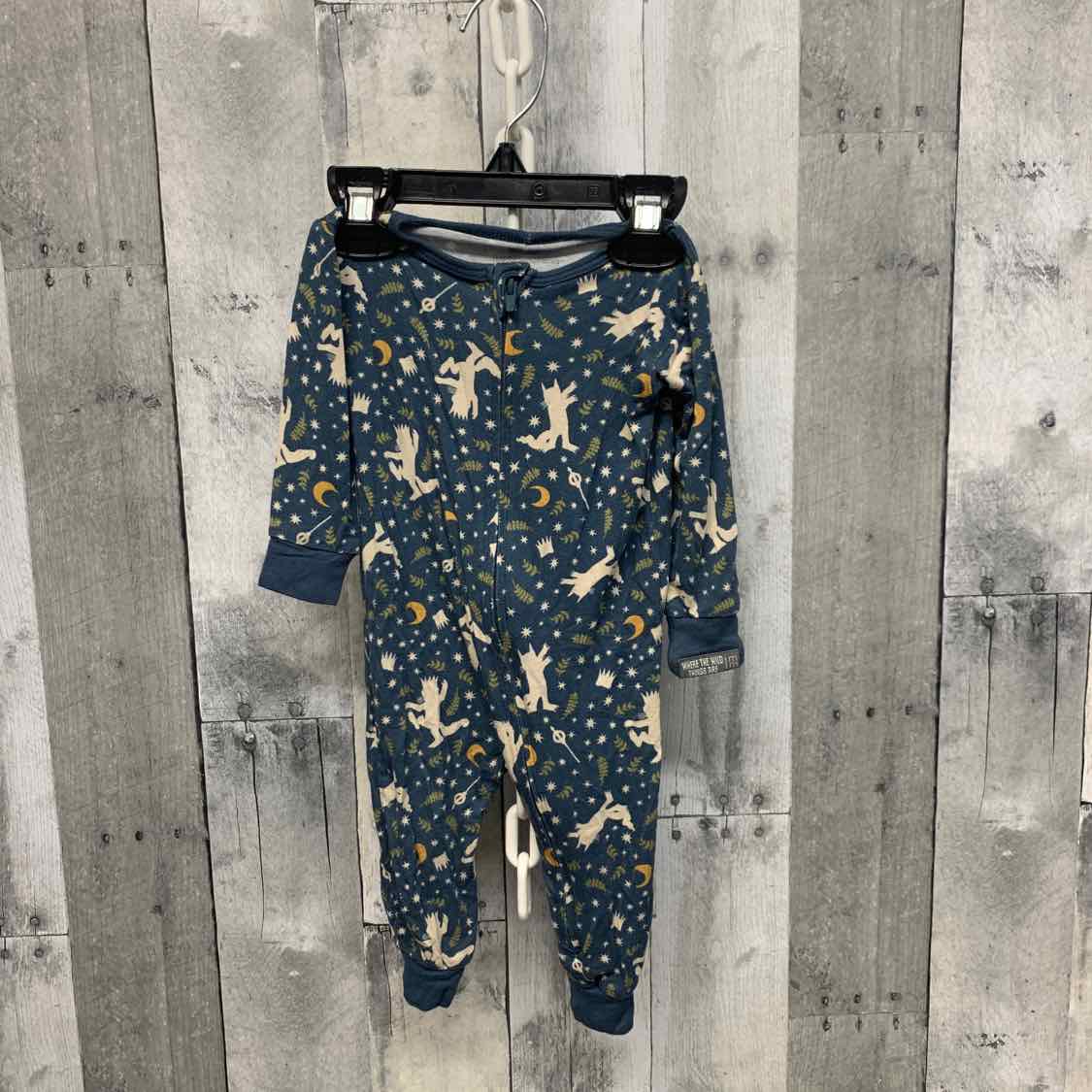 Size 3-6 Months Blue Graphic Modern Moments by Gerber Footy PJs