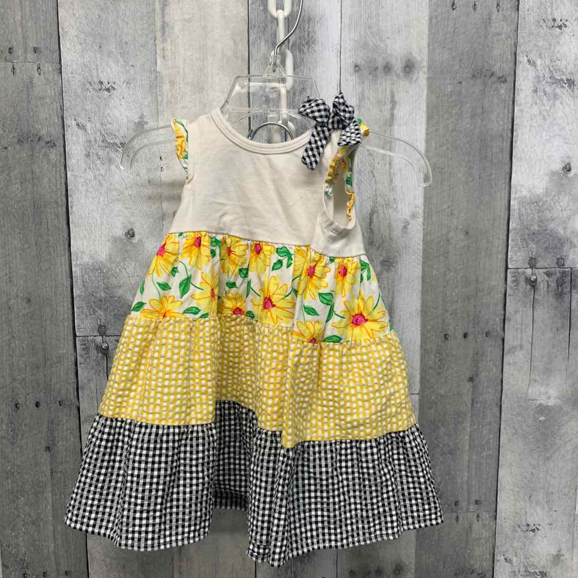 Size 12 Months Yellow/Black Bonnie Jean/Baby 2pc Dress