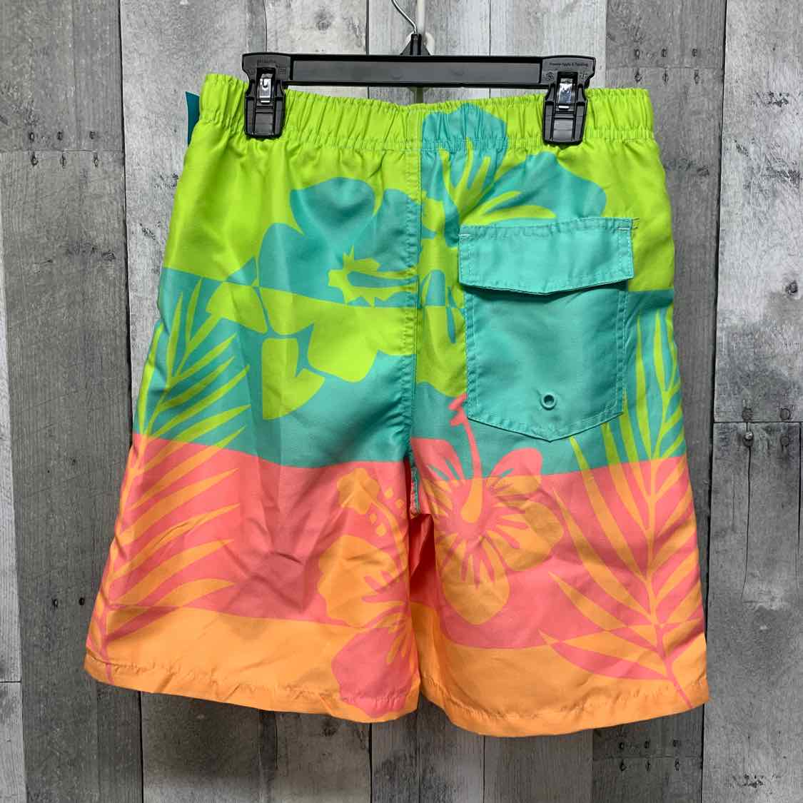Size 12/14 Green/Pink Wurl Swim Trunks
