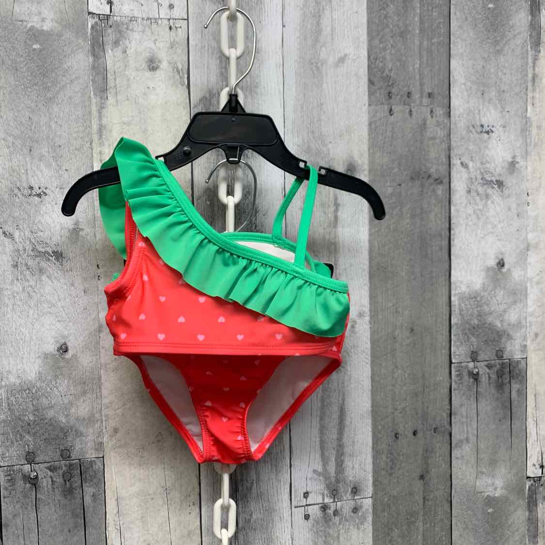 Size 3T Pink/Green Cat & Jack Swim Suit - 2pc+