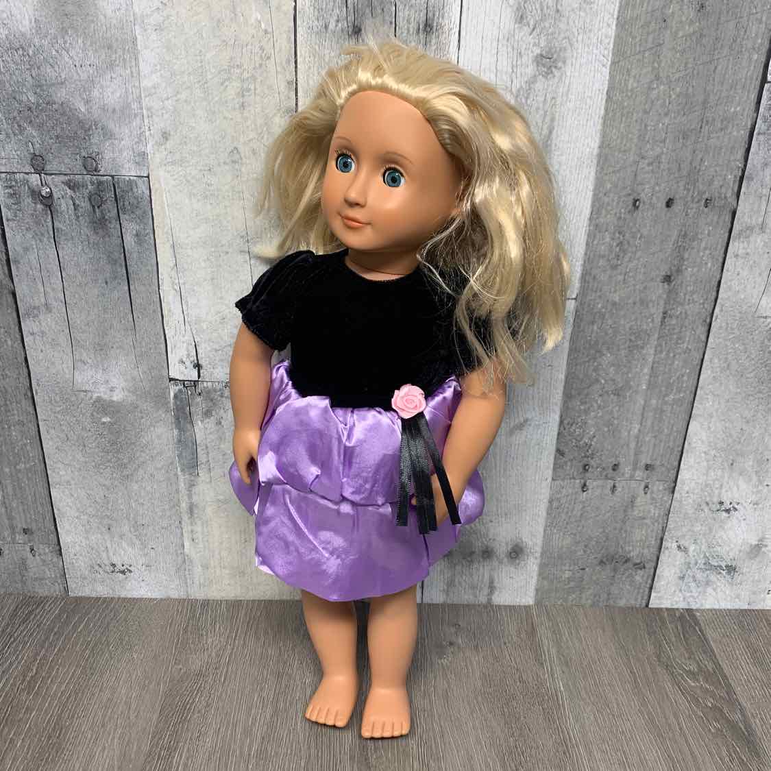 1pc 18" Party Dress Black/Purple