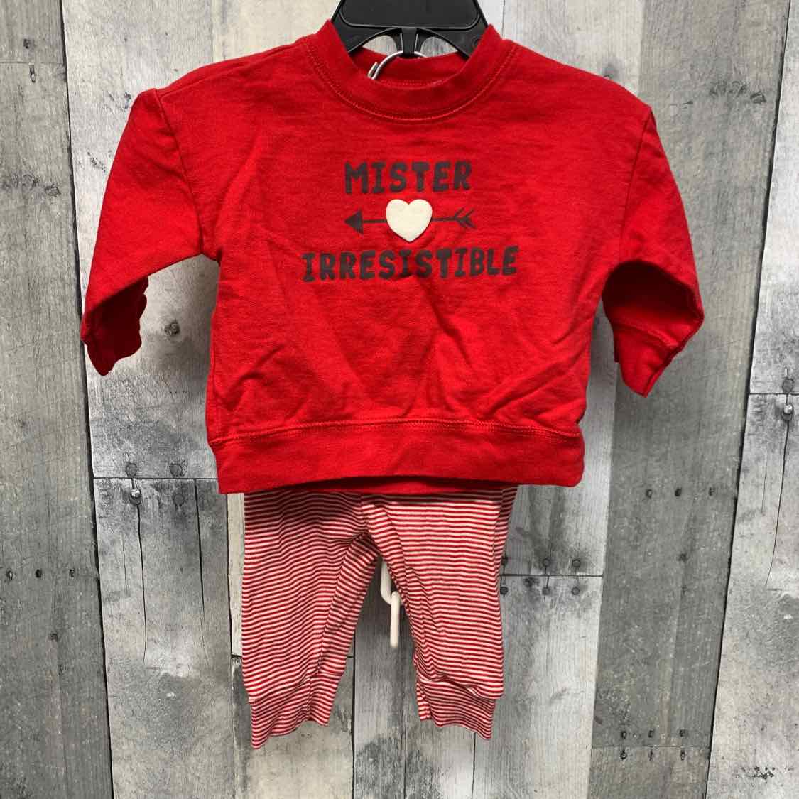Size 6 Months Red Just One You Shirt/Pants