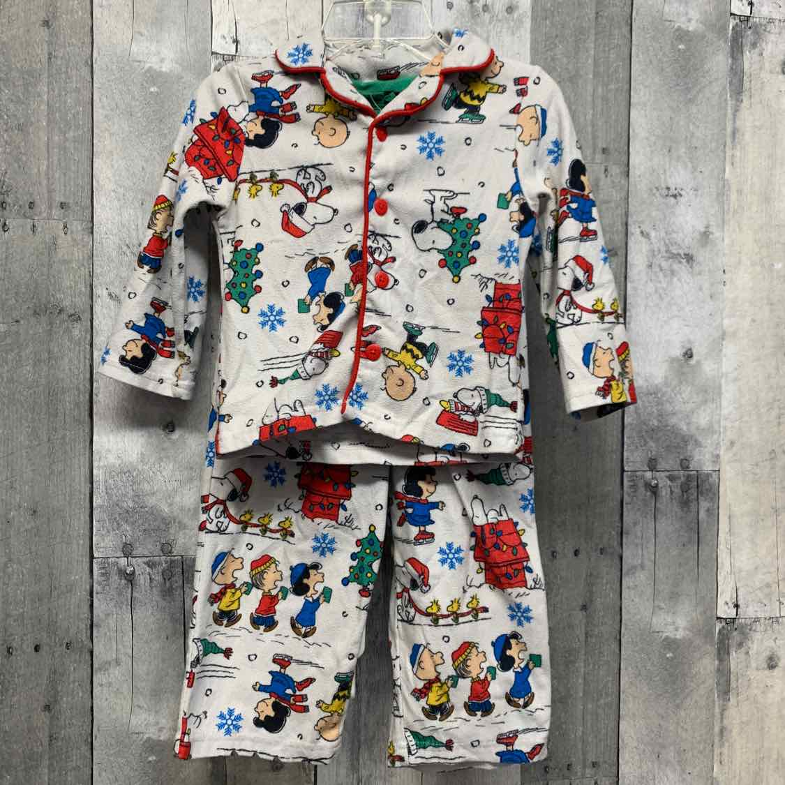 Size 3T White Graphic Peanuts 2pc PJs