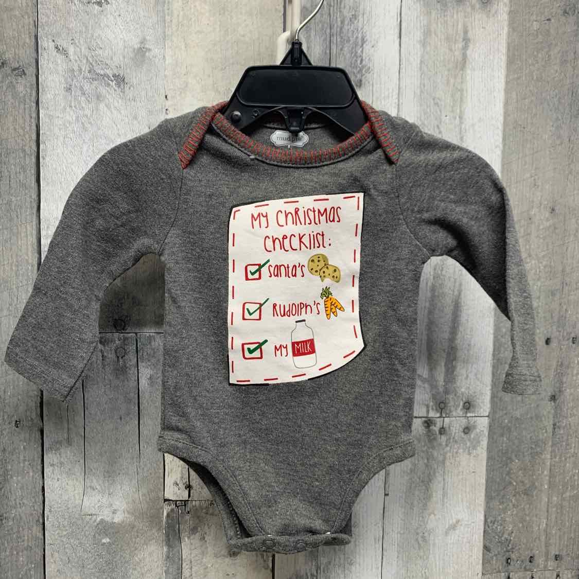 Size 0-6 Months Gray Graphic Mud Pie Bodysuit - OodlesCB