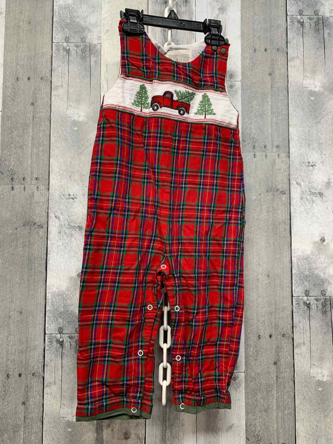 Size 2T Red Plaid B Brand Romper