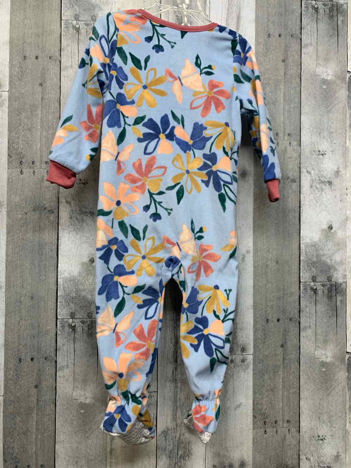 Size 24 Months Blue Floral Print Carter's Footy PJs