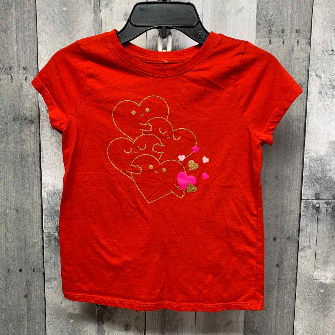 Size 8 Red/Gold Cat & Jack Short Sleeve Shirt