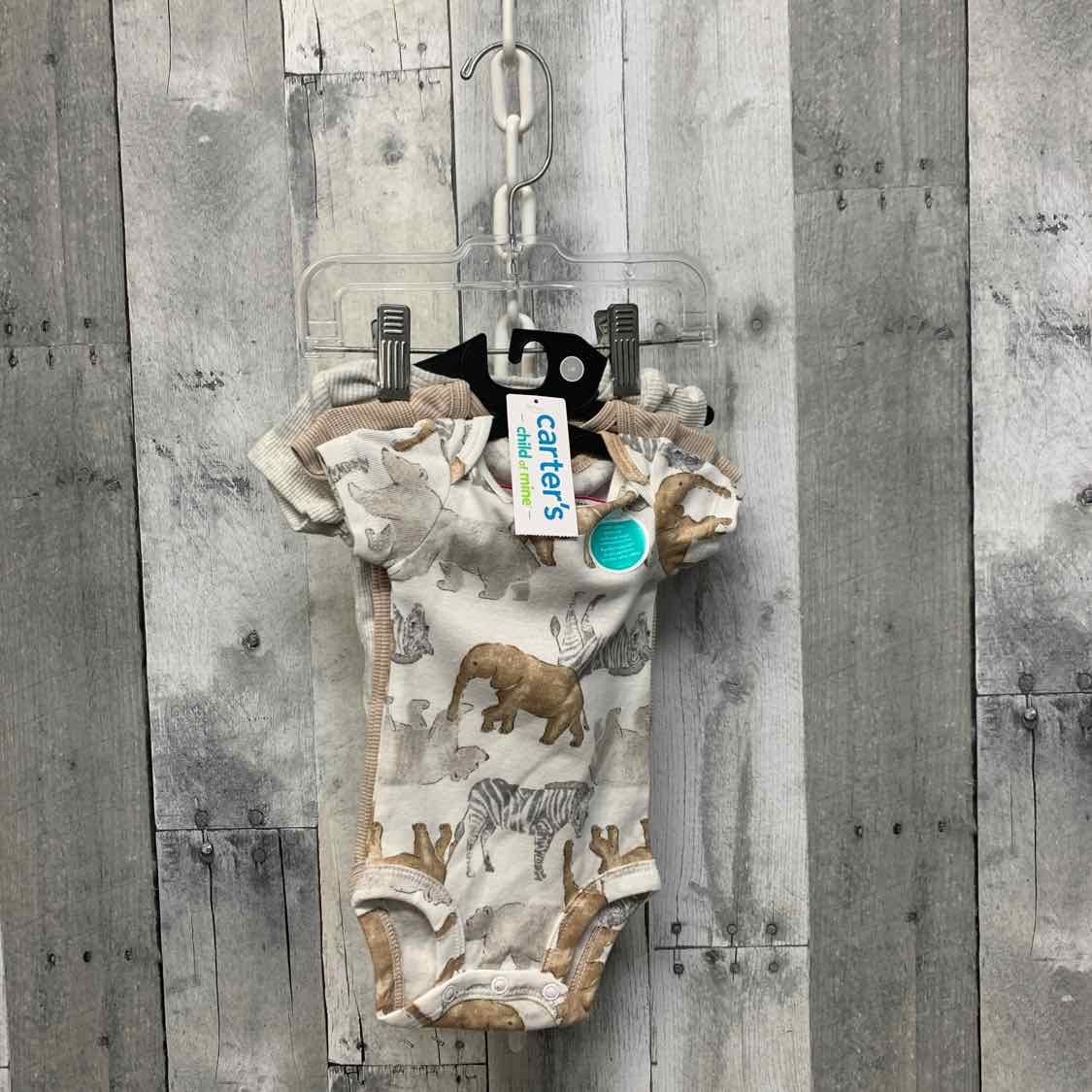 Size Newborn White/Tan Child of Mine Bodysuit
