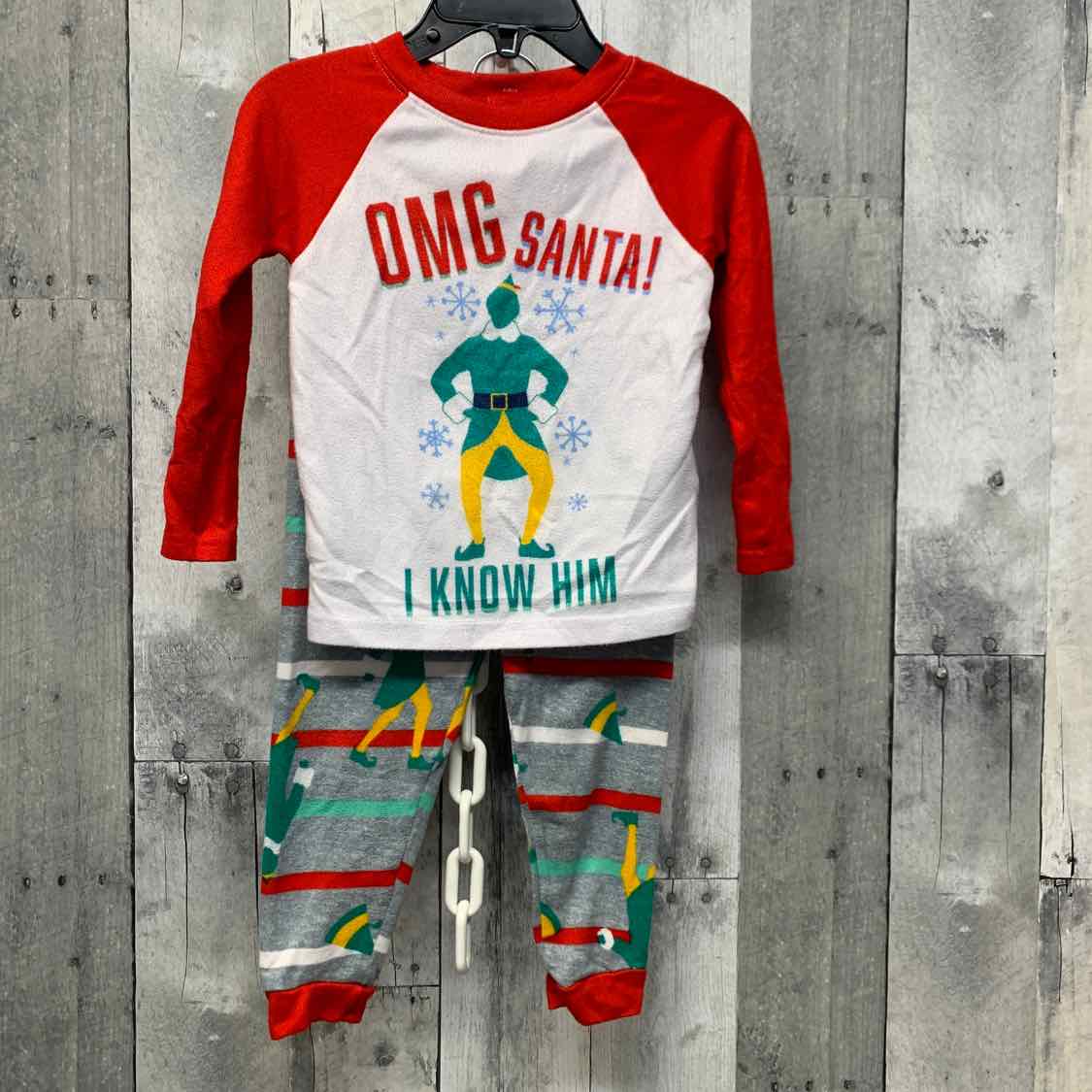 Size 2T Red/Green B Brand 2pc PJs