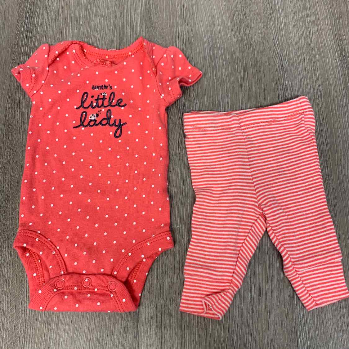 Size Preemie Pink Carter's Shirt/Leggings