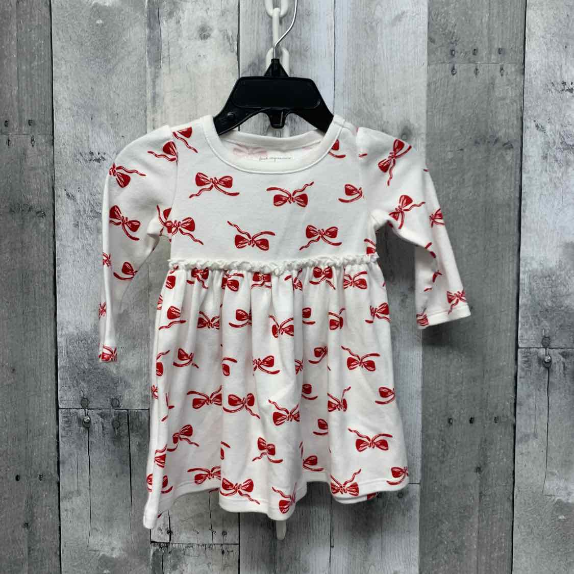 Size 3-6 Months White/Red First Impressions LS Dress