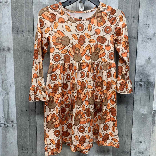 Size 7 Tan/Orange B Brand LS Dress