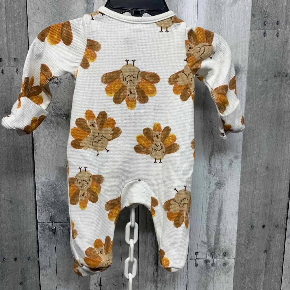 Size Newborn Ivory Print Child of Mine Footy PJs