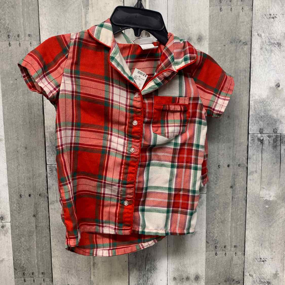 Size 6/7 Red Plaid Art Class 2pc PJs