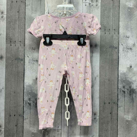 Size 3T Purple Print Bamboo 2pc PJs