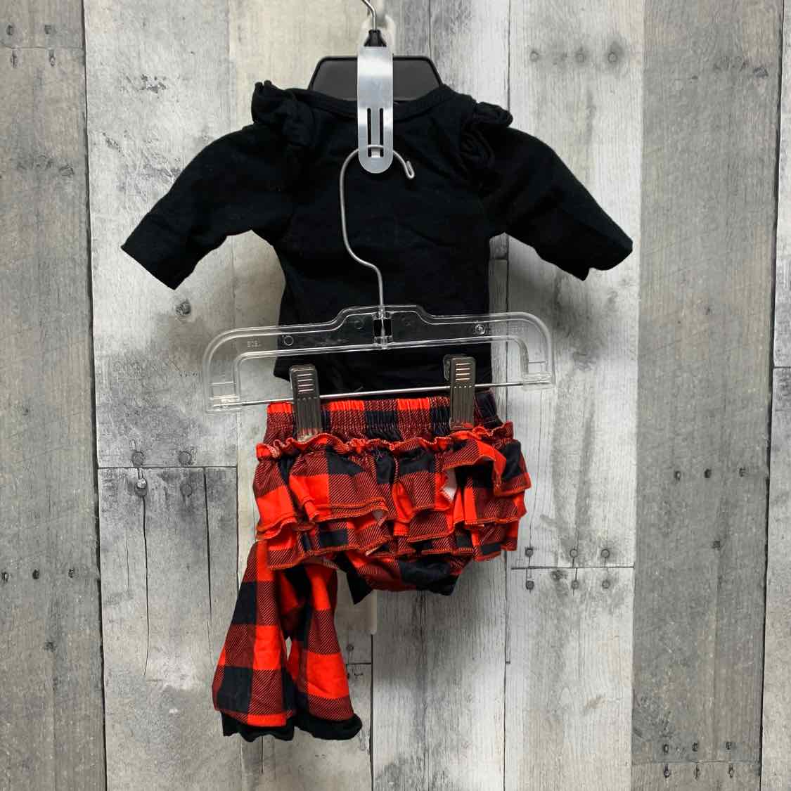 Size Preemie Black/Red B Brand 2pc Top