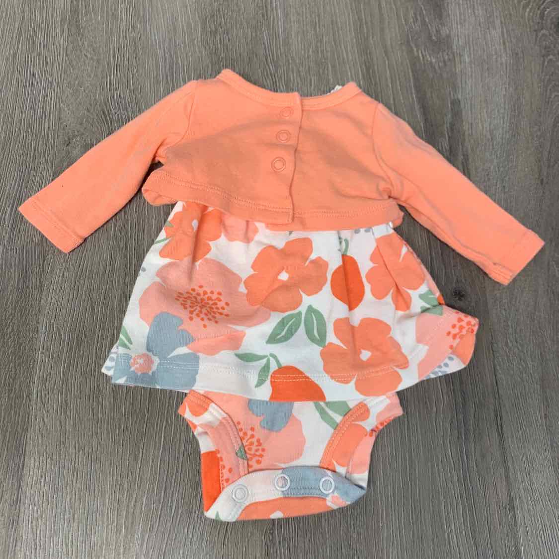 Size Preemie White/Orange Child of Mine 2pc Dress - OodlesCB