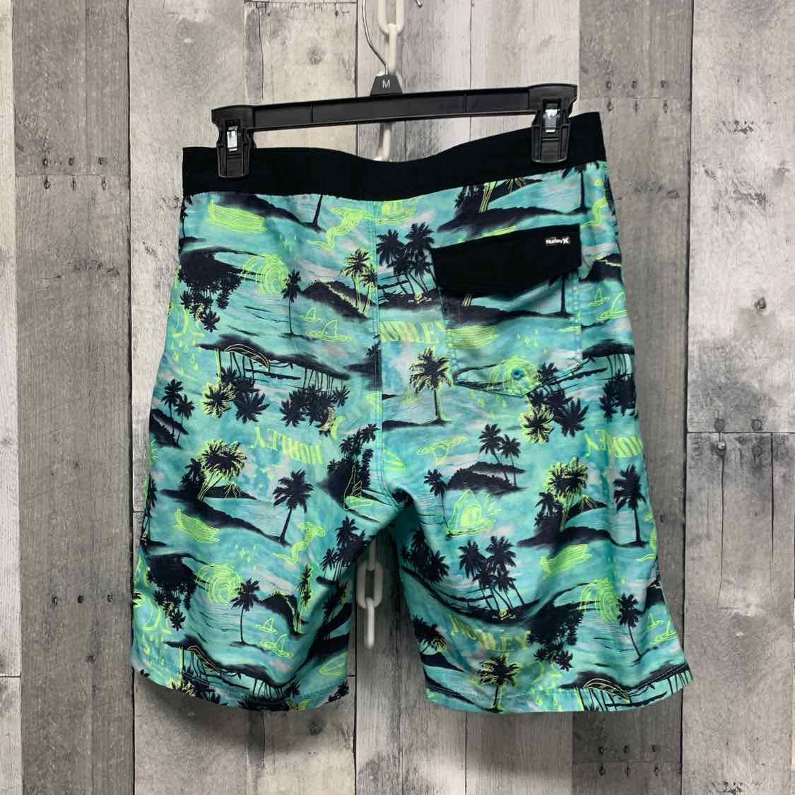 Size 14 Green/Black Hurley Swim Trunks - OodlesCB