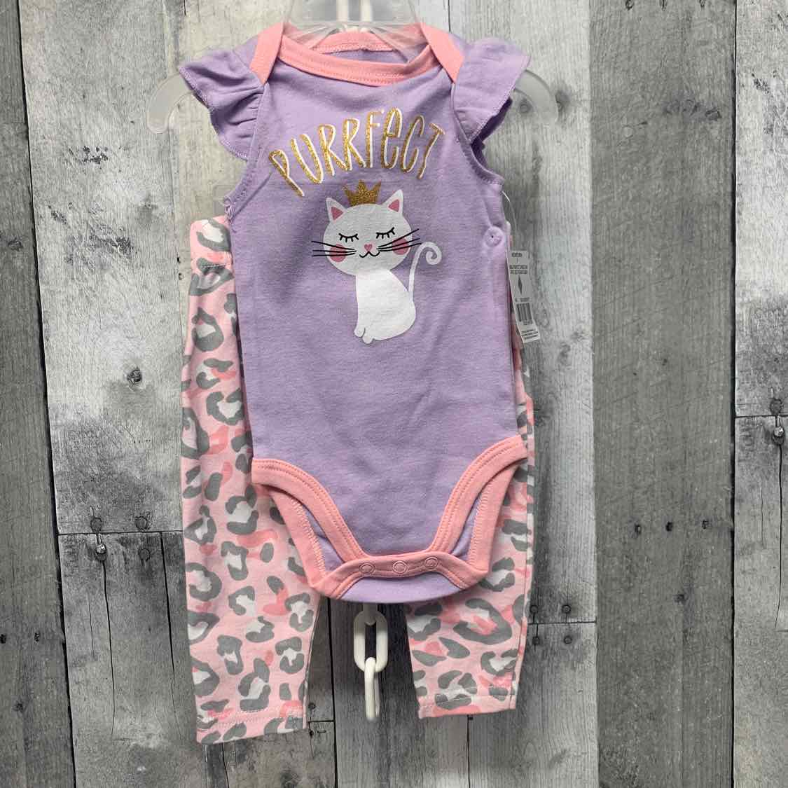 Size 0-3 Months Purple/Pink Kidgets Shirt/Leggings