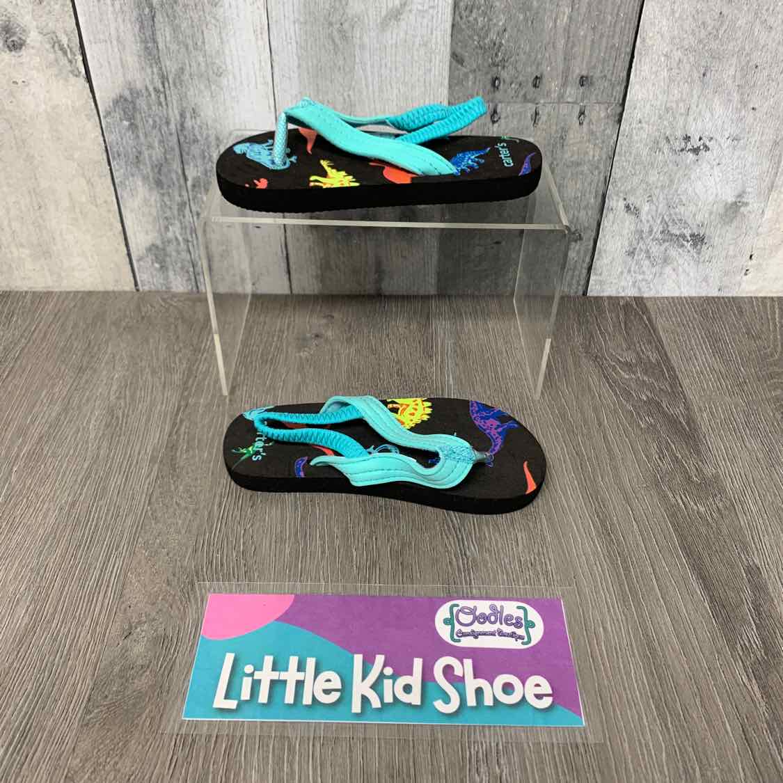 Size 7/8 Black/Blue Carter's Flip Flops
