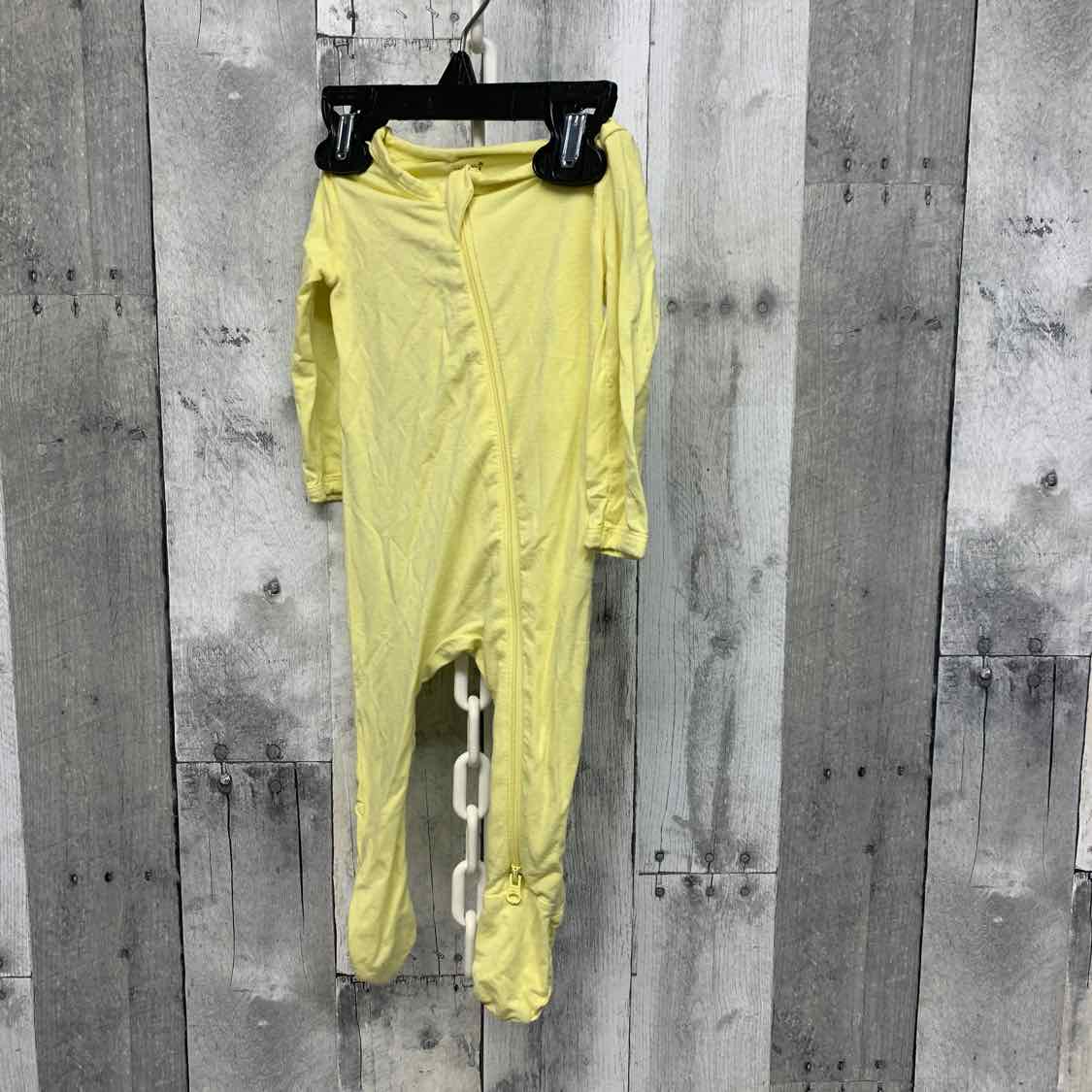 Size 0-3 Months Yellow Bamboo Footy PJs