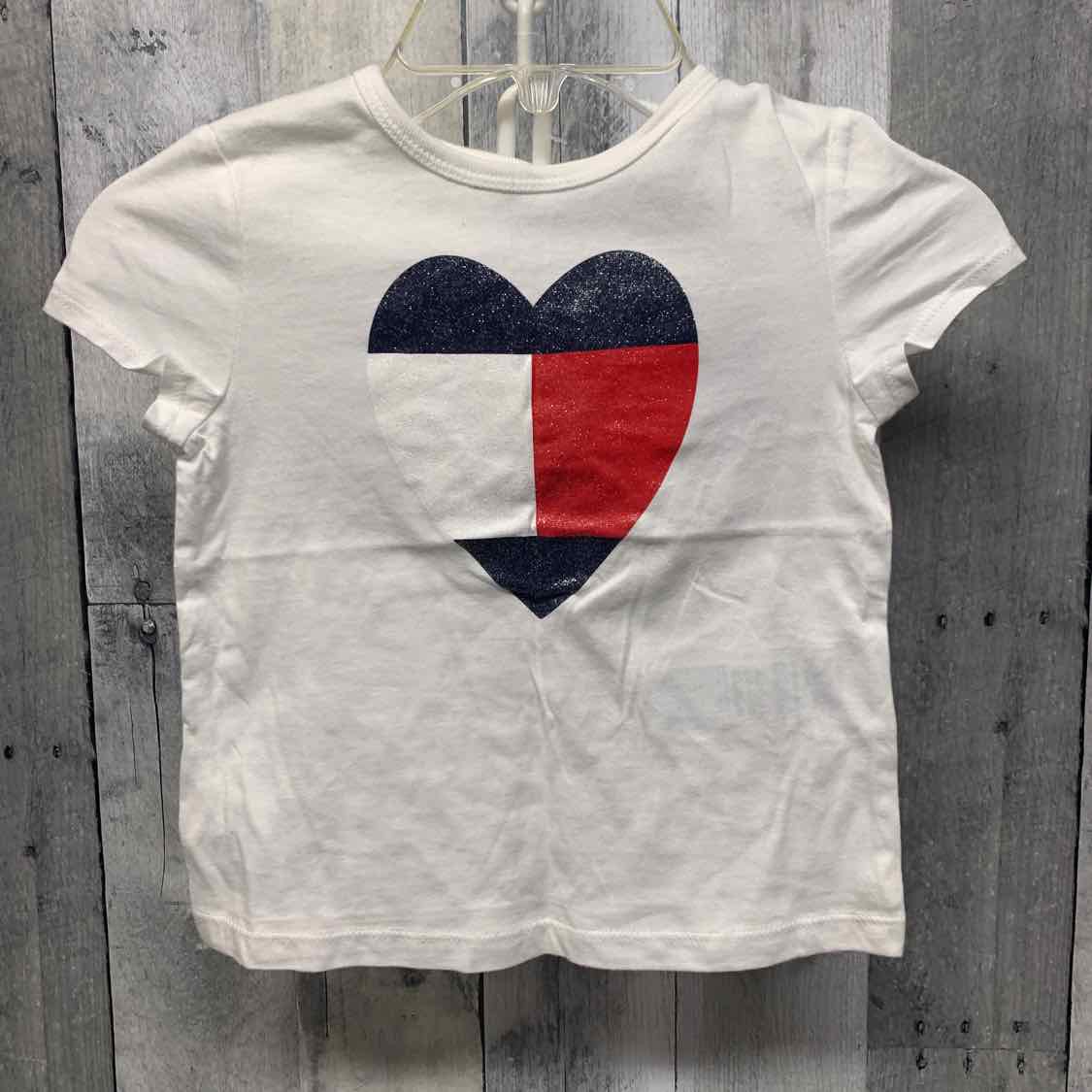 Size 4/5 White Graphic Tommy Hilfiger T Shirt