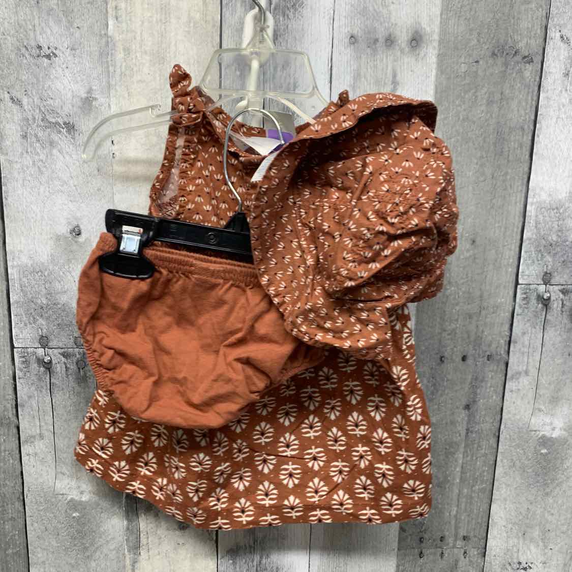 Size 6 Months Brown Print Just One You 2pc Dress