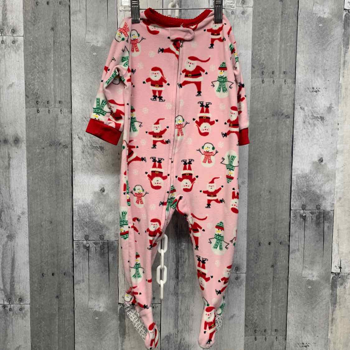 Size 12 Months Pink/Red Carter's Footy PJs